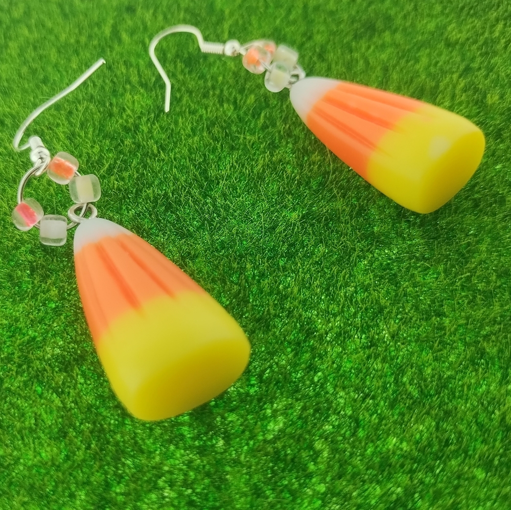 LAST ONE Candy Corn Handmade earrings MadeByCJ